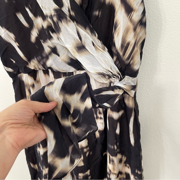 SUZI CHIN FOR MAGGY BOUTIQUE ASYMMETRICAL MAXI DRESS Cotton Silk Blend SIZE 14 - Picture 8 of 13